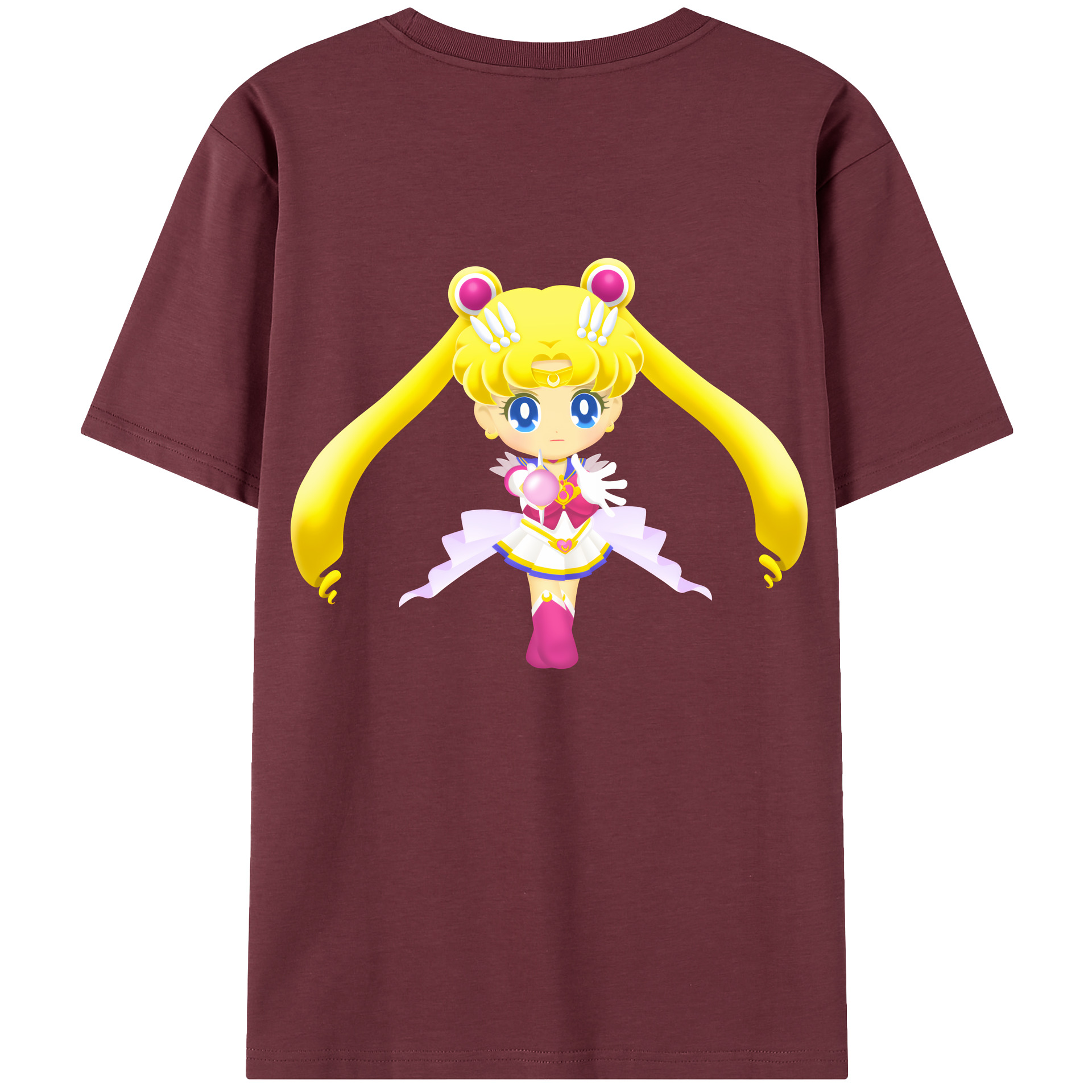 （画像用） 美少女戦士セーラームーン 月野 うさぎ つきの うさぎ Sailor Moon Tsukino Usagi 綿100％半袖Tシャツ（背面プリント）